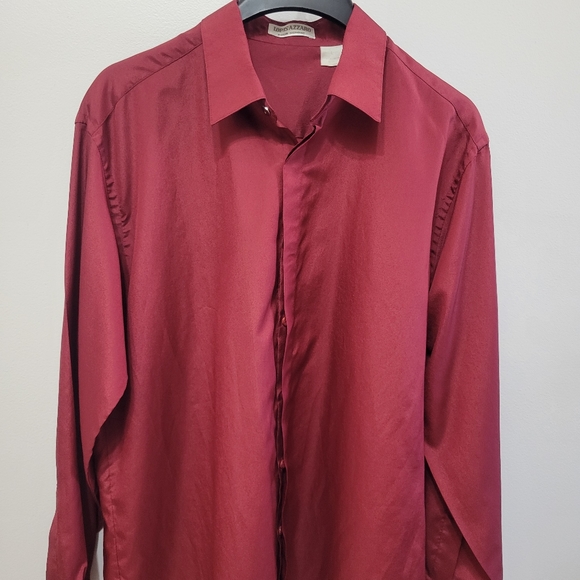 Loris Azzaro Pour Homme Cranberry Dress Shirt Long Sleeve Mens L - Picture 10 of 10